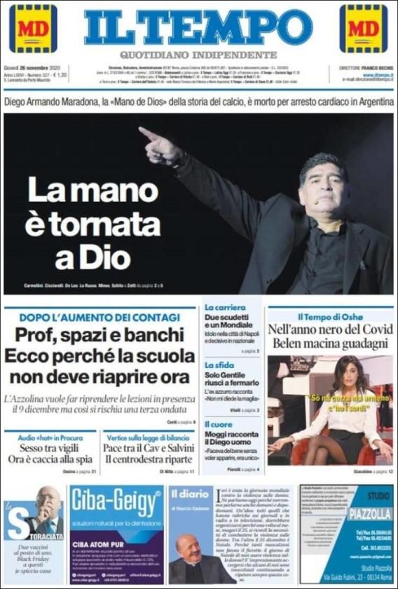 Maradona, en las portadas de la prensa de todo el mundo